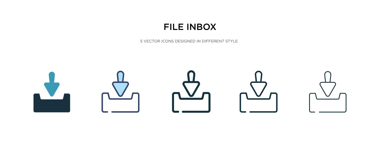File inbox icon in different style two colored vector image