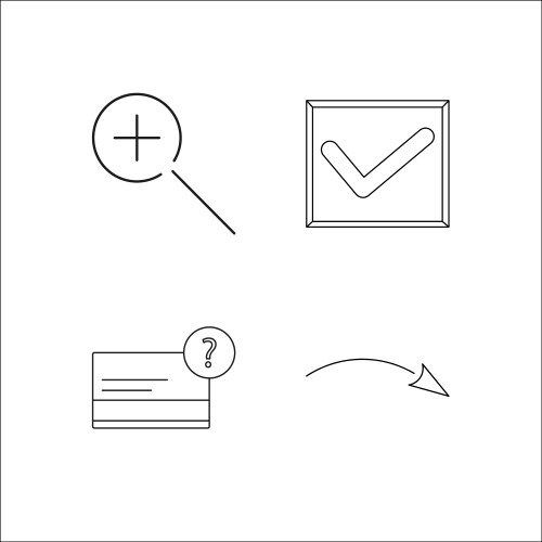 Web simple linear icon setsimple outline icons vector image