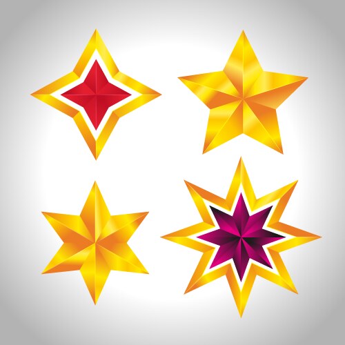 shiny gold star christmas for design on white vector image