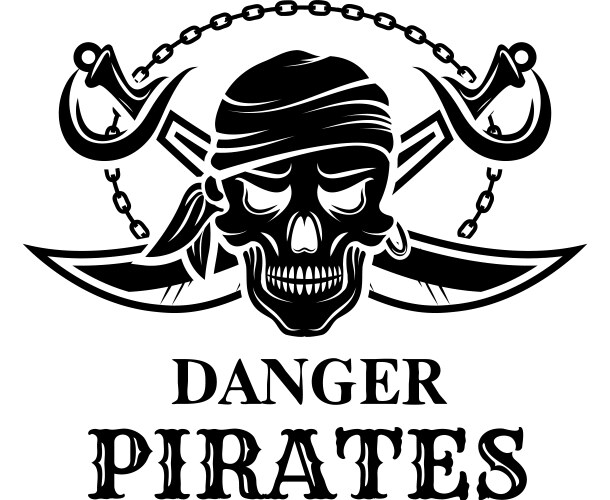 Pirate Skull Jolly Roger Icon Vector Image