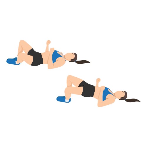 Young woman doing glute bridge exercise Royalty Free Vector