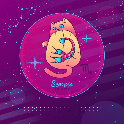 Zodiac Scorpio Cat - Magic & Astrology Vector Image