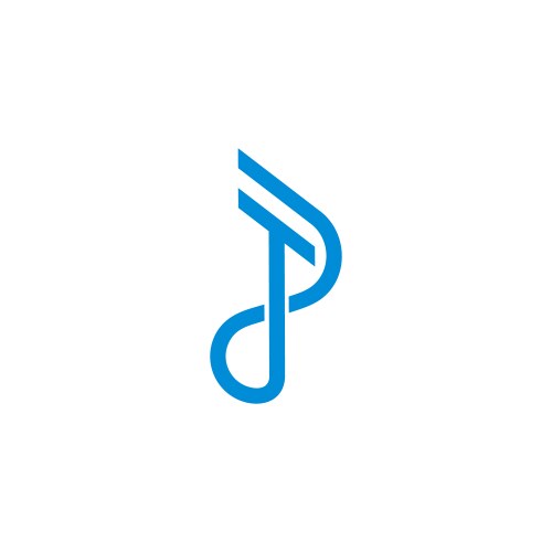 Letter tp simple loop overlapping design logo vector image