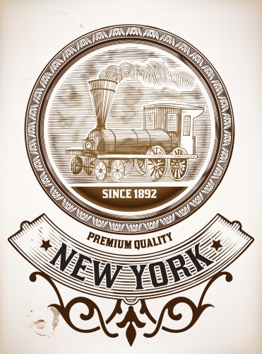 Vintage Railway Label Vector Image