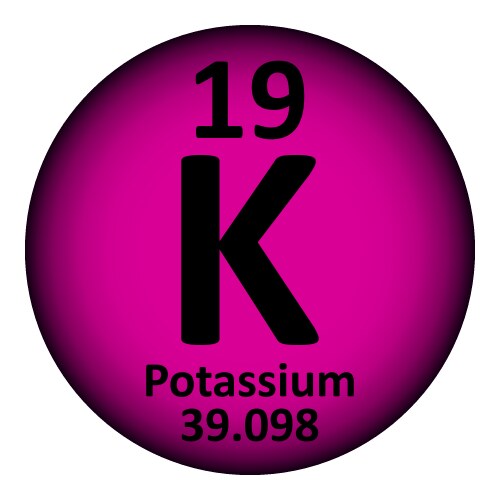 Periodic table element potassium icon Royalty Free Vector