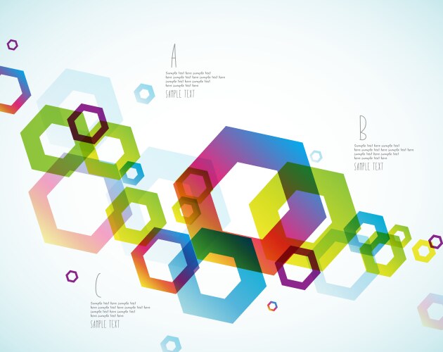 Abstract colored background with hexagon objects vector image
