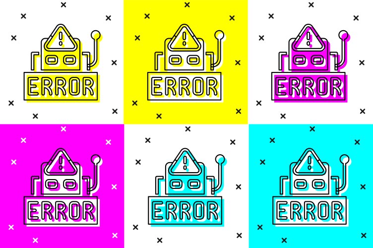 Set error in operation program robot vector image
