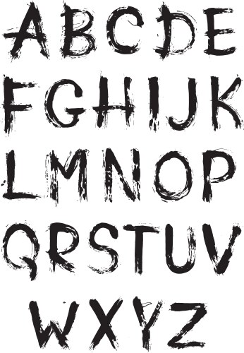 Hand draw calligraphic sketch alphabet Vector Image