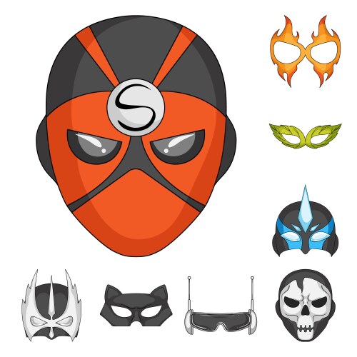 Superhero Mask and Hero Collection Vector Image