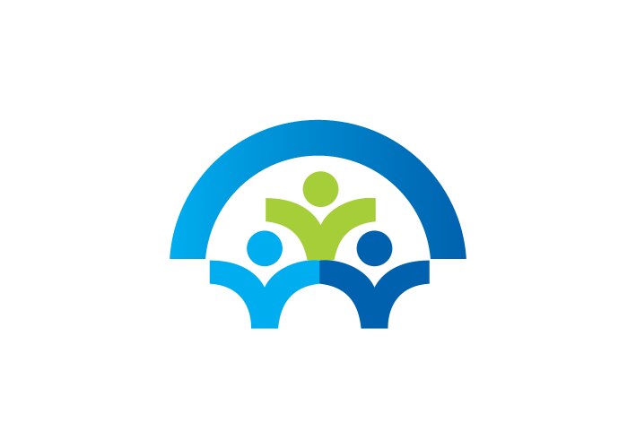 People connection teamwork logo Royalty Free Vector Image