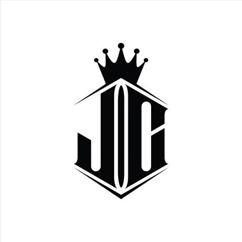 Jc letter logo monogram hexagon shield shape – Royalty-Free Vector ...