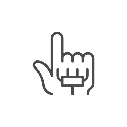 Sensing glove augmented reality line outline icon vector image