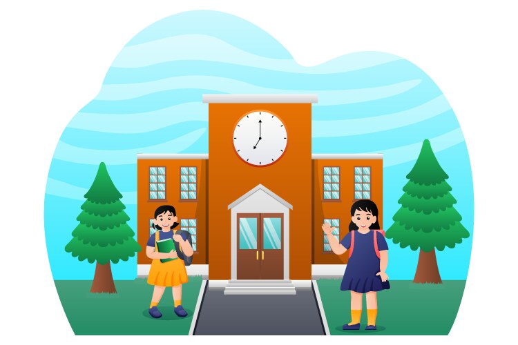 Back to school flat design Royalty Free Vector Image