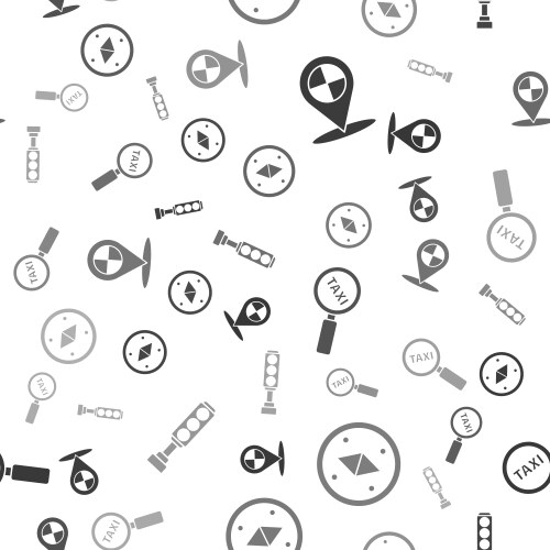 Set map pointer with taxi compass magnifying vector image