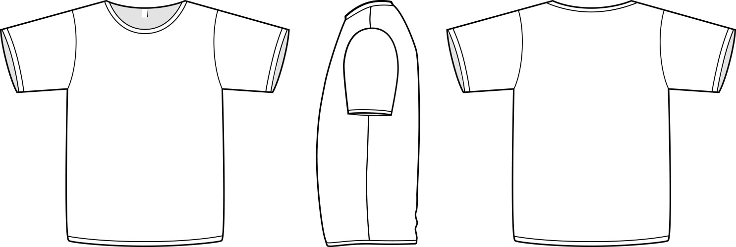 Basic tee shirt overall technical fashion flat Vector Image