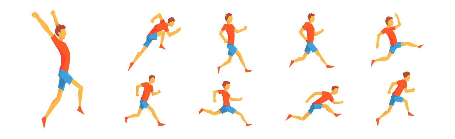 Man run marathon race moving fast and sprinting Vector Image
