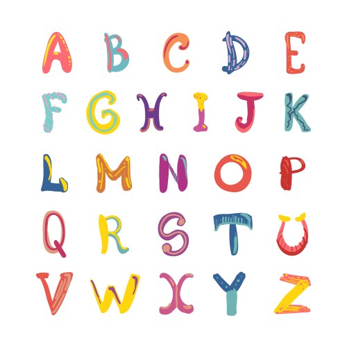 Playful Alphabet Font - Cute & Fun Vector Image