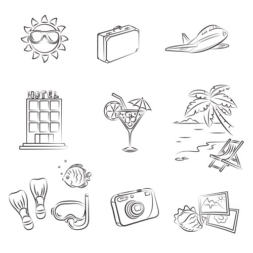 Summer holiday icons seamless background Vector Image