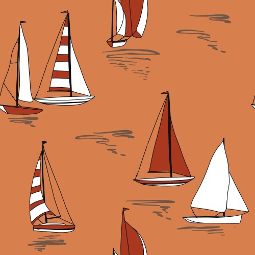 nautical sail boat print seamless pattern vector image