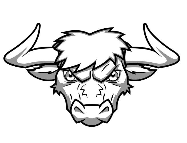 Bull head Royalty Free Vector Image - VectorStock