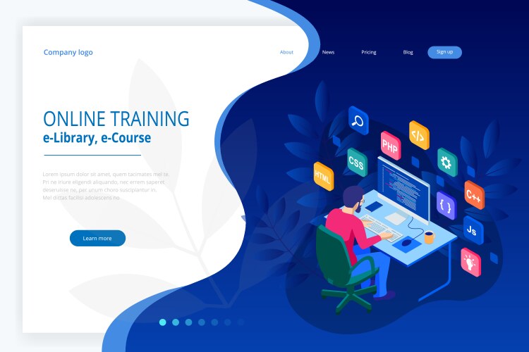 Isometric programmer coding new project web vektorbild