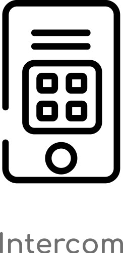 Outline intercom icon isolated black simple line vector image
