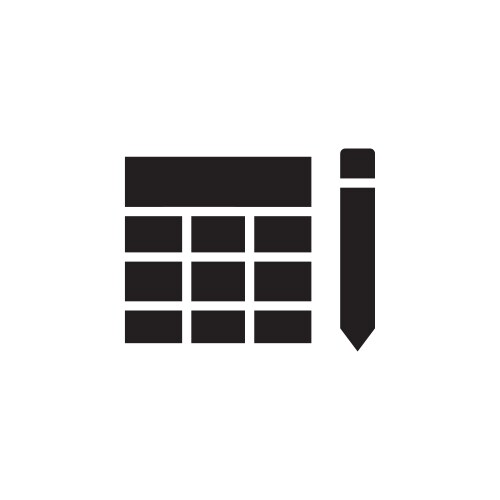 Create table and custom icon application vector image
