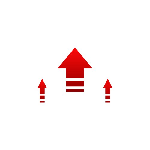 Red arrows up direction pointer shape vector image