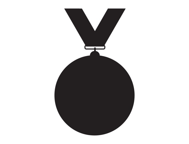 award medal silhouette art vector image