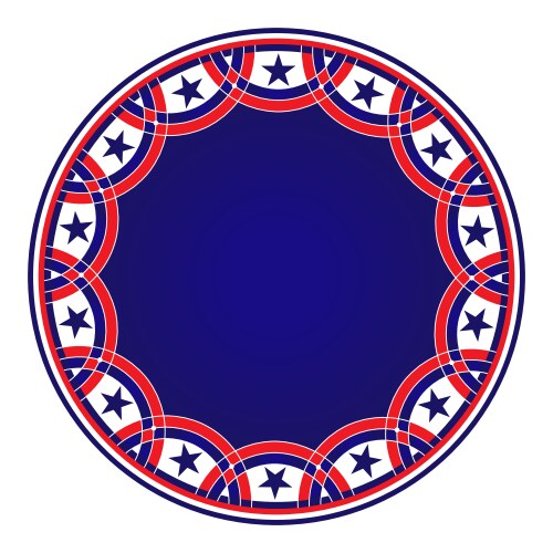 american blue symbols round sign frame vector image