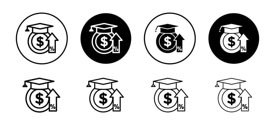 Loan icon collection of outline thin line symbol Vector Image