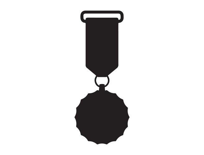 award medal silhouette art vector image