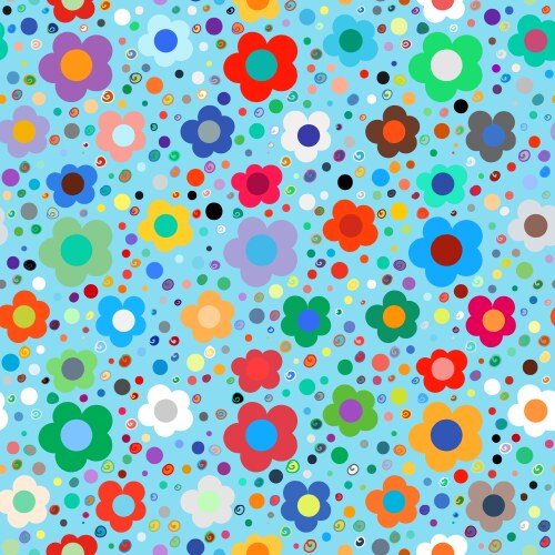 Colorful Floral Scatter Pattern Vector Image
