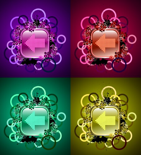 Navigation buttons or icons set left direction vector image