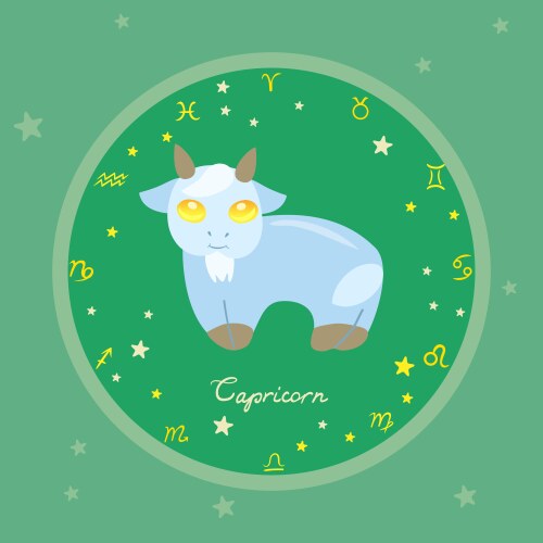 Colored zodiac circle with cartoon characters Vector Image