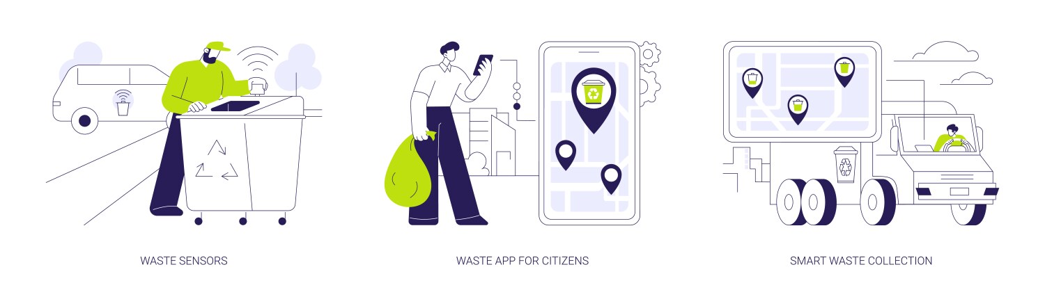Smart waste management system abstract concept Vector Image Circuit Diagram