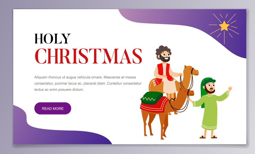 Three wise men on camels going to bethlehem vector image