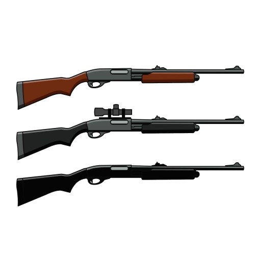 Western classic shotgun set design Vector Image