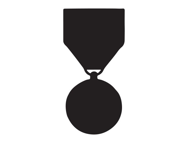 Award medal silhouette art vector image