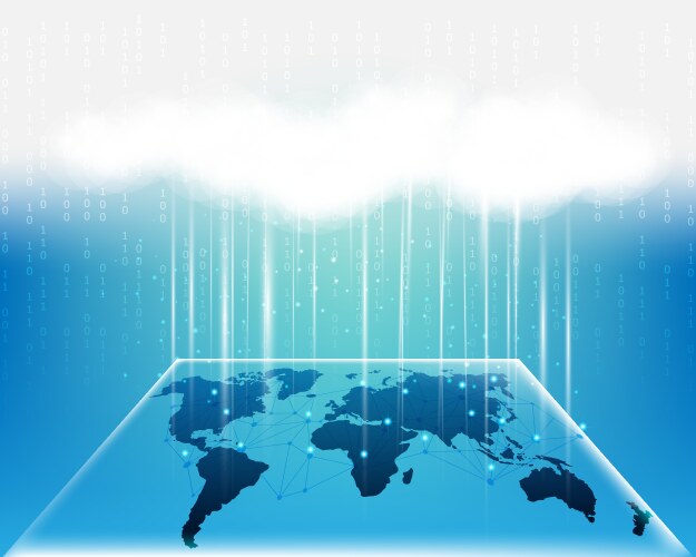 Global Network Cloud Data Vector Image