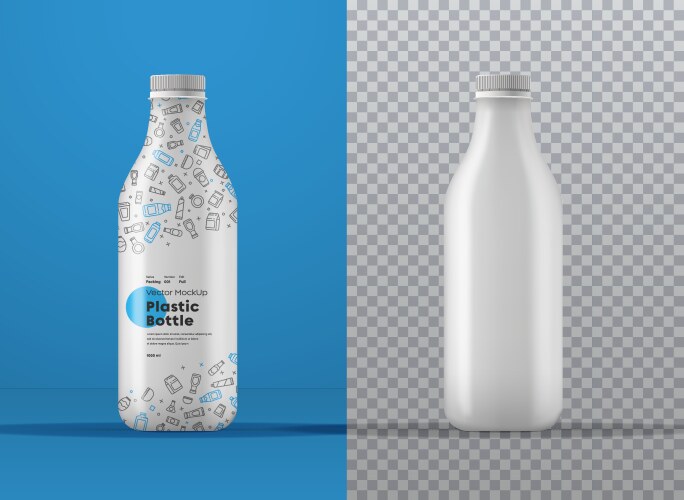 realistic mockup white plastic bottle vector image