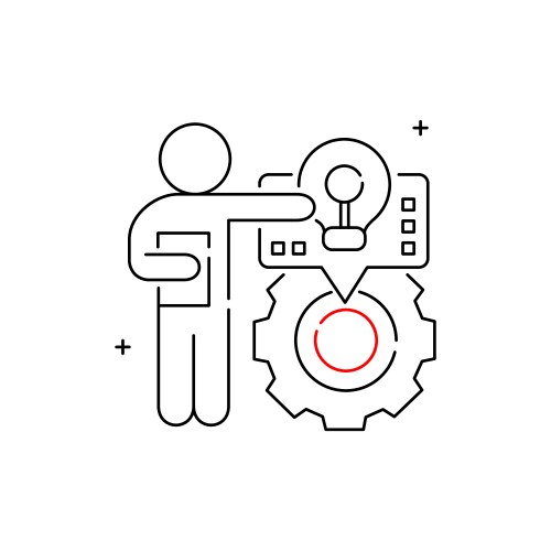 Task oriented workflow icon symbol with editable vector image