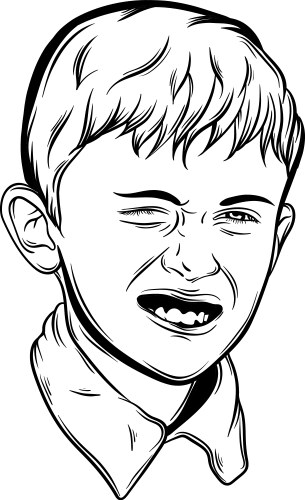 Emotional Child Portrait - Hand Drawn Style Vector Image