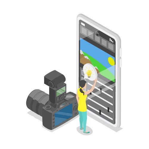 3d isometric flat conceptual Royalty Free Vector Image
