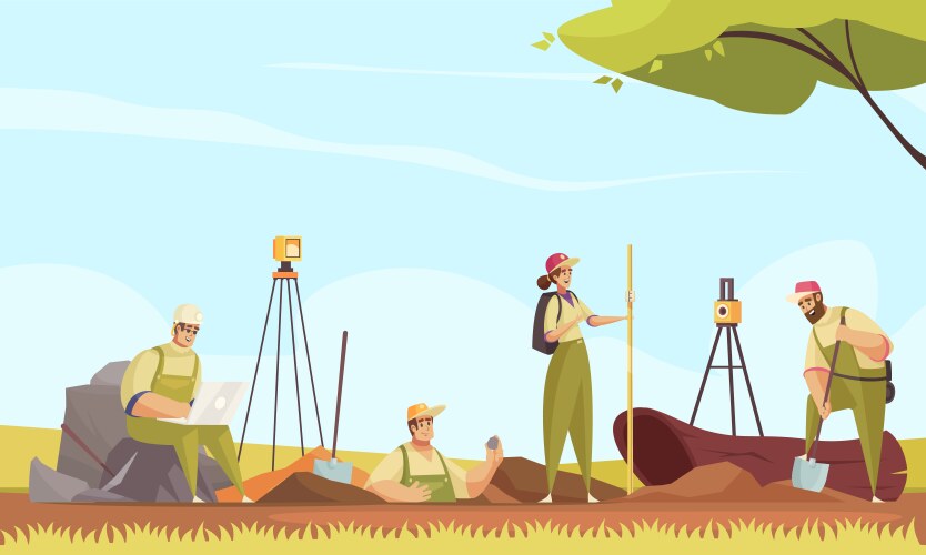Farmer digging holes in soil planting Royalty Free Vector