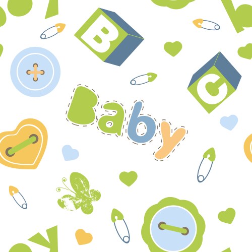 Colorful baby boy seamless pattern vector image