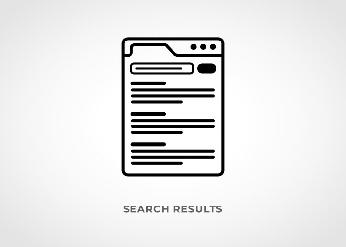 Search results page icon vector image