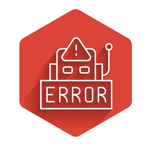 White line error in operation program vector image