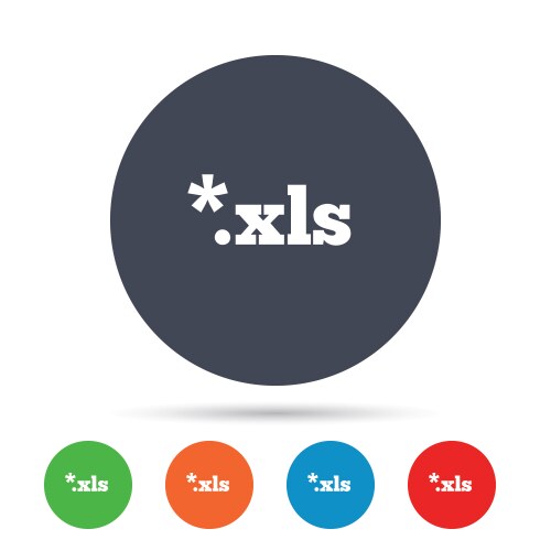 Excel file document icon download xls button vector image