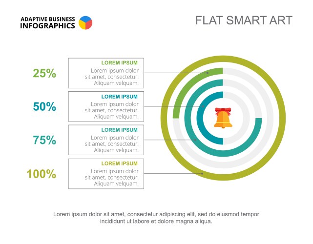 Doughnut chart with four options template Vector Image